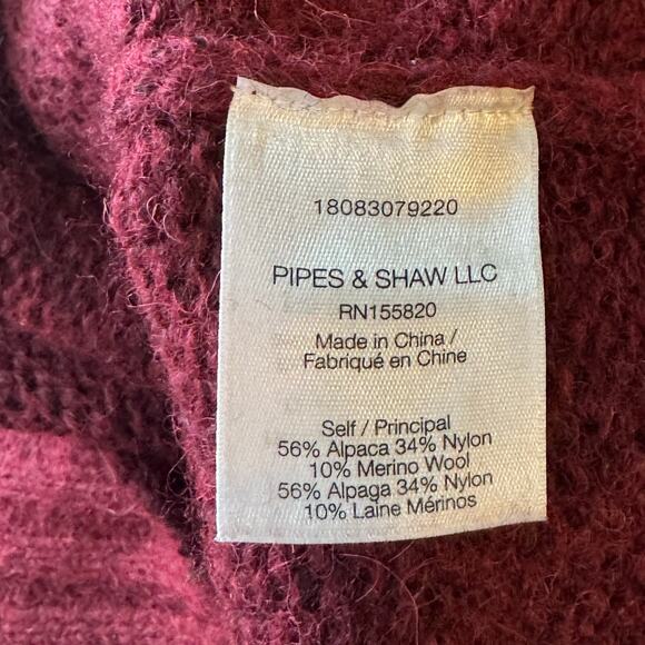 Veronica Beard Size XL Merino Wool Alpaca Maroon Chase Sweater - Picture 8 of 8